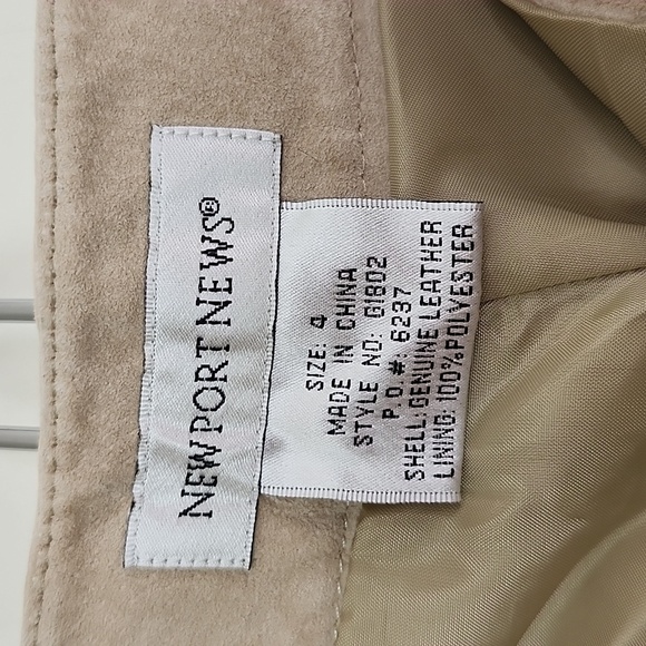 Newport News genuine leather beige Bootcut pants pockets women's size 4 - Picture 7 of 10
